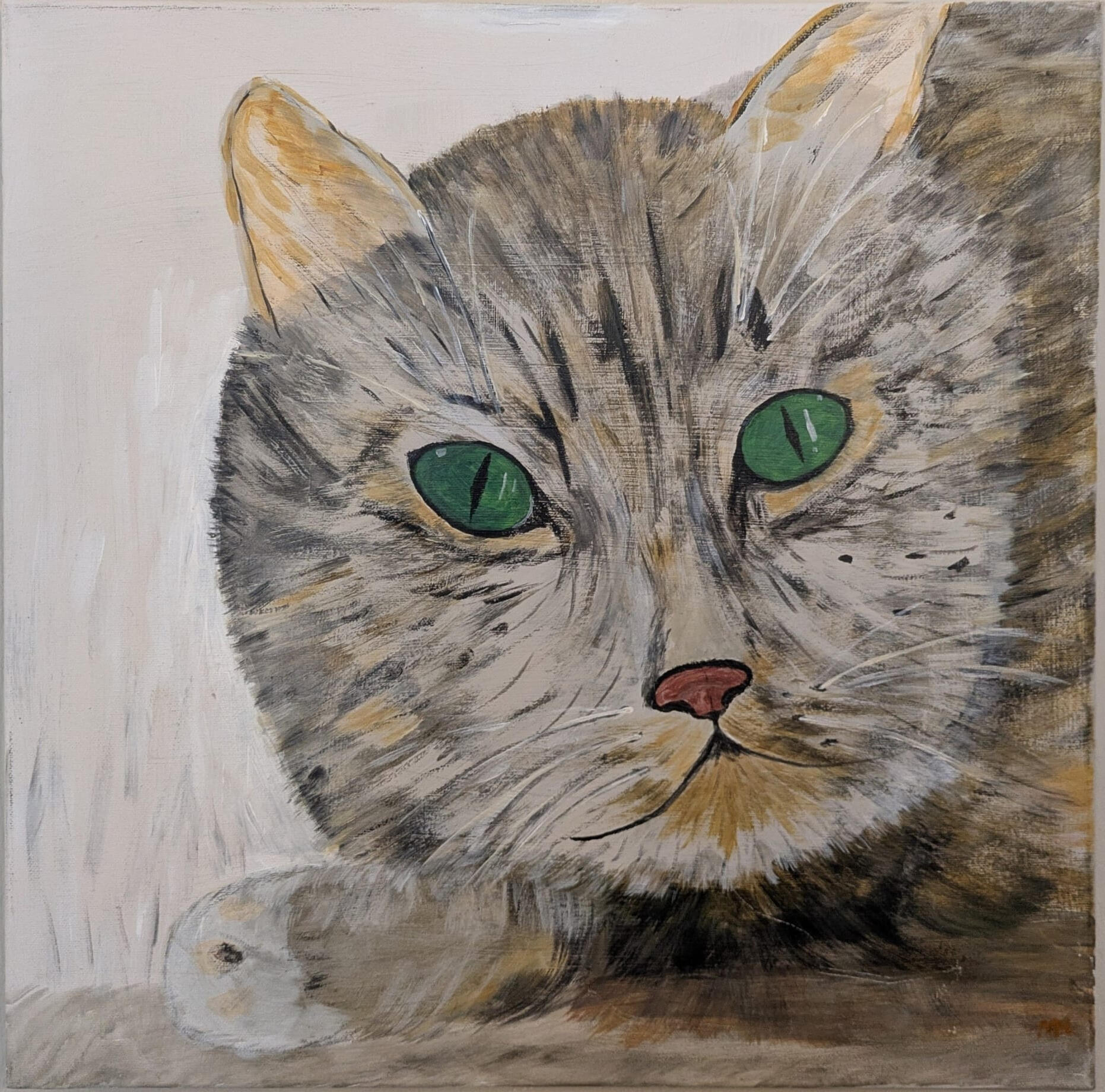 Cuddles. Acrylic on canvas. 50cm x 50cm